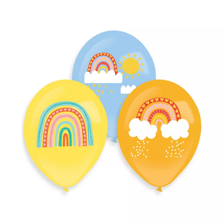 Balónky latexové Retro duha barevné 6 ks
