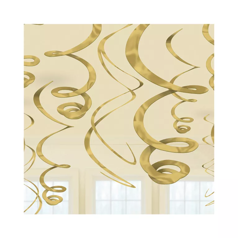 Závěsné spirály zlaté 12 ks