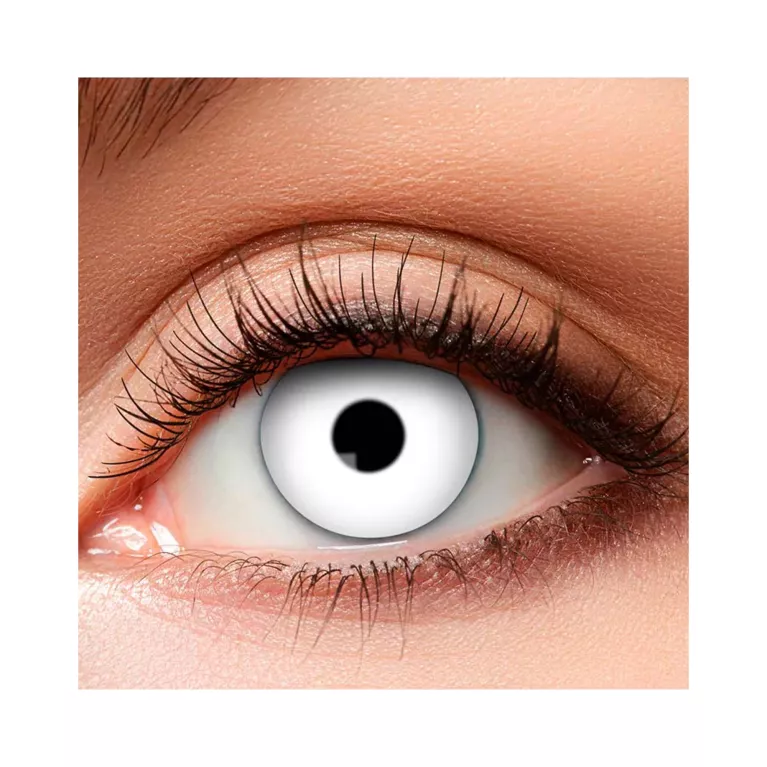 Kontaktní čočky děsivě bílé