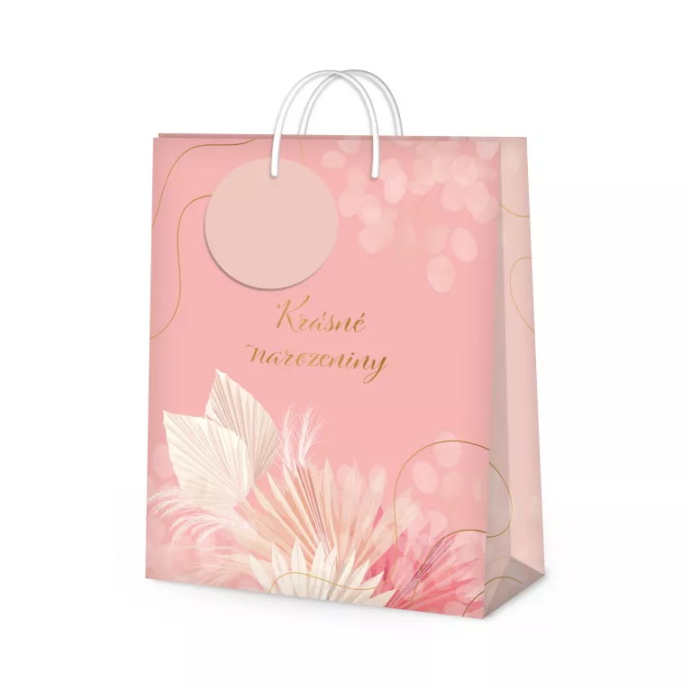 Dárková taška velká - Krásné narozeniny (26 × 12,7 × 32,4 cm)