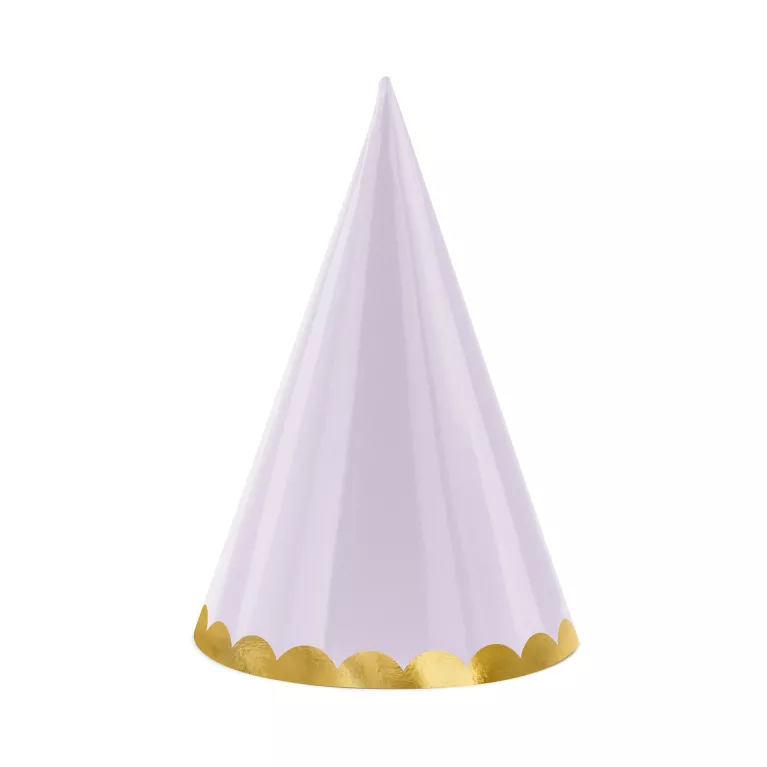 Čepičky pastelové se zlatým okrajem 6 ks