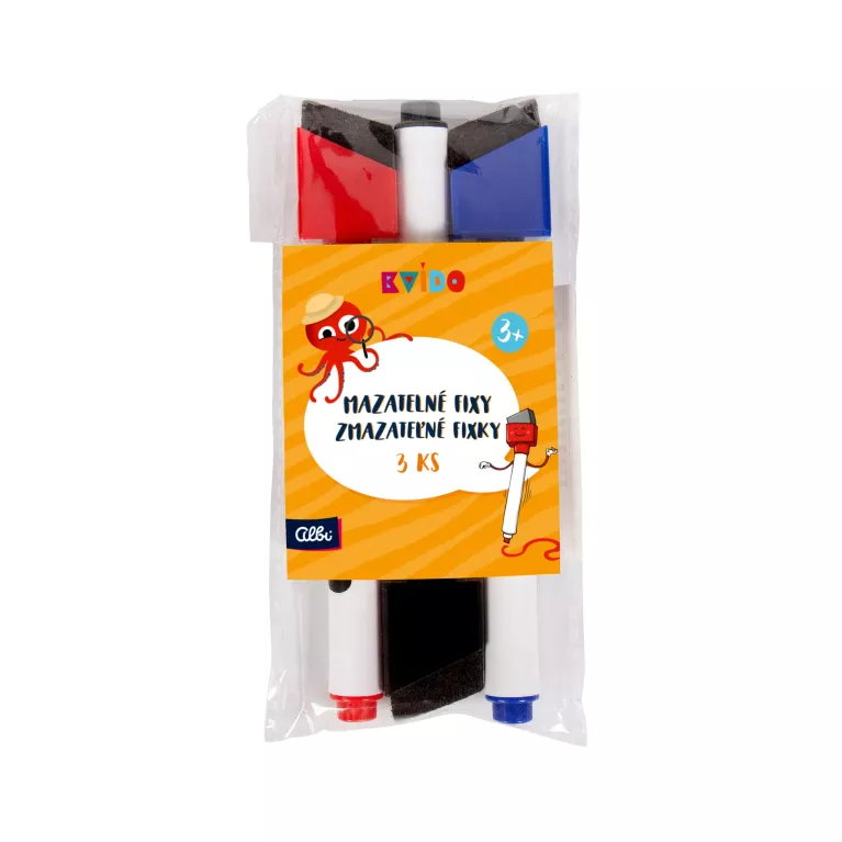 Náhradní mazatelné fixy 3 ks - Kvído