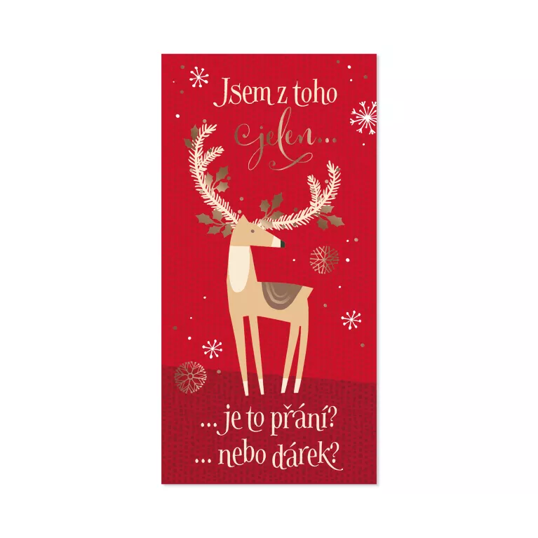 Vánoční obálka na peníze - Jsem z toho jelen