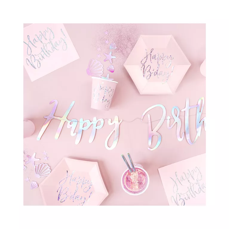 Ubrousky Happy Birthday! světle růžové 20 ks