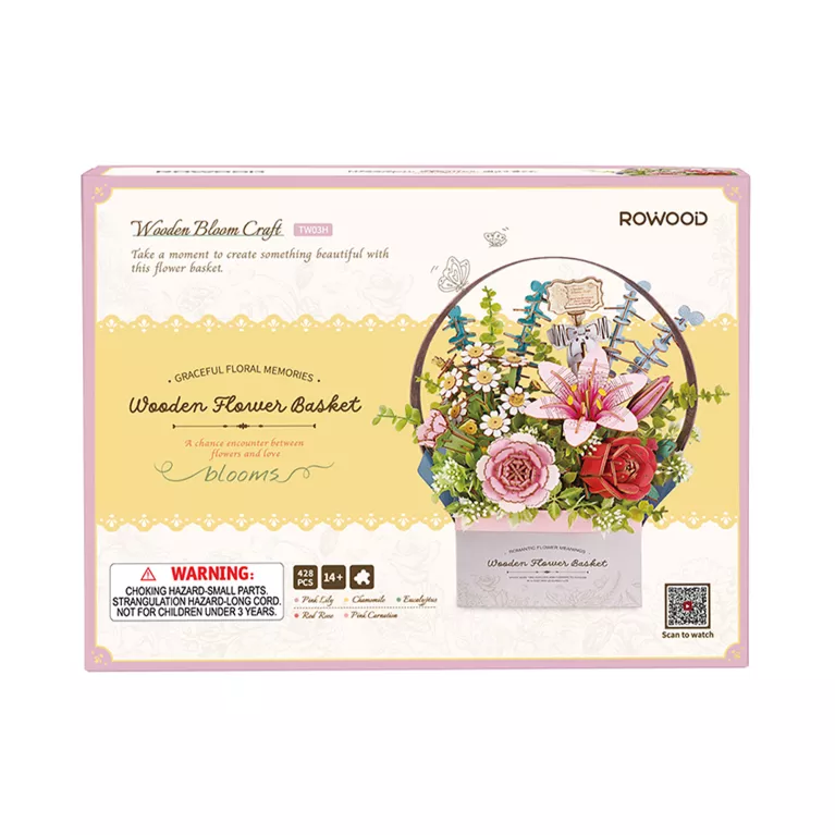 Dřevěné květiny - Košík květin