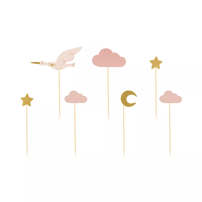 Zápich Čáp růžový 7 ks