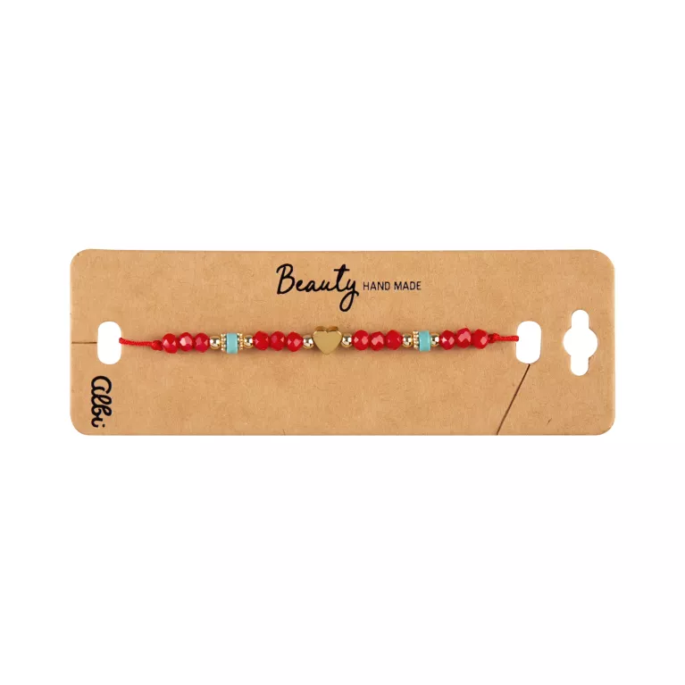 Náramek - Červené srdíčko