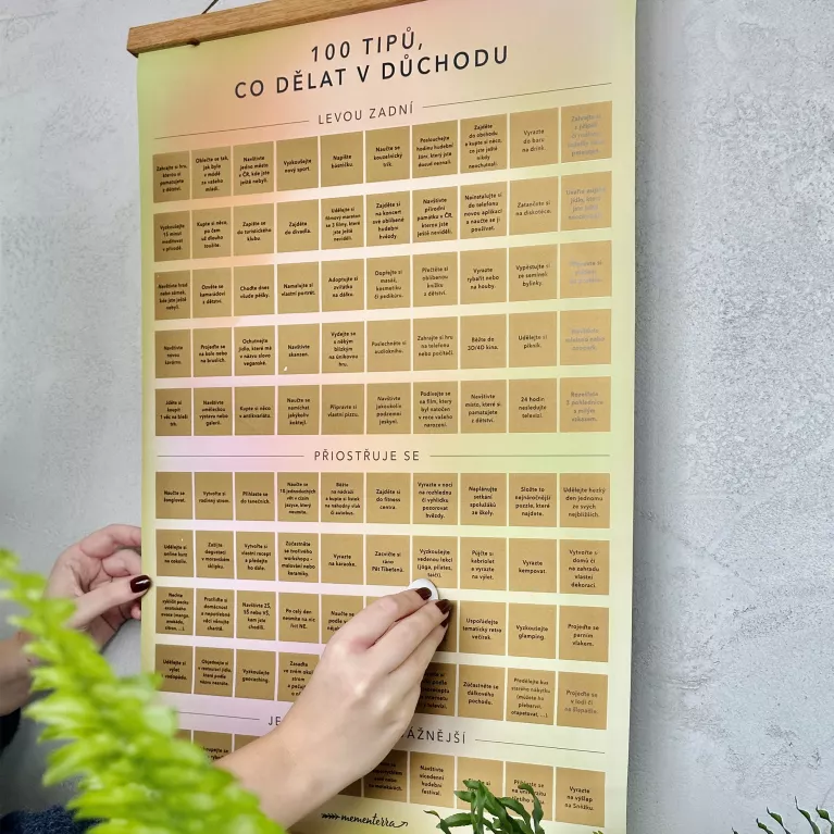 Stírací plakát - 100 tipů, co dělat v důchodu