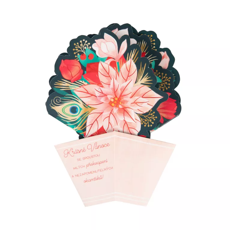 3D skládací vánoční přání - Kytice