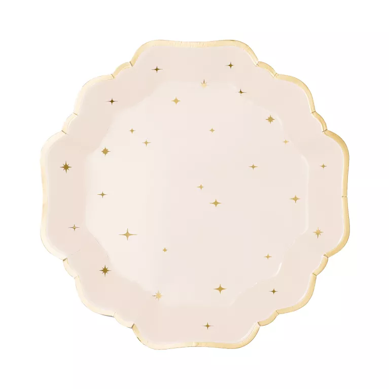 Talíře béžové s hvězdičkami 6 ks