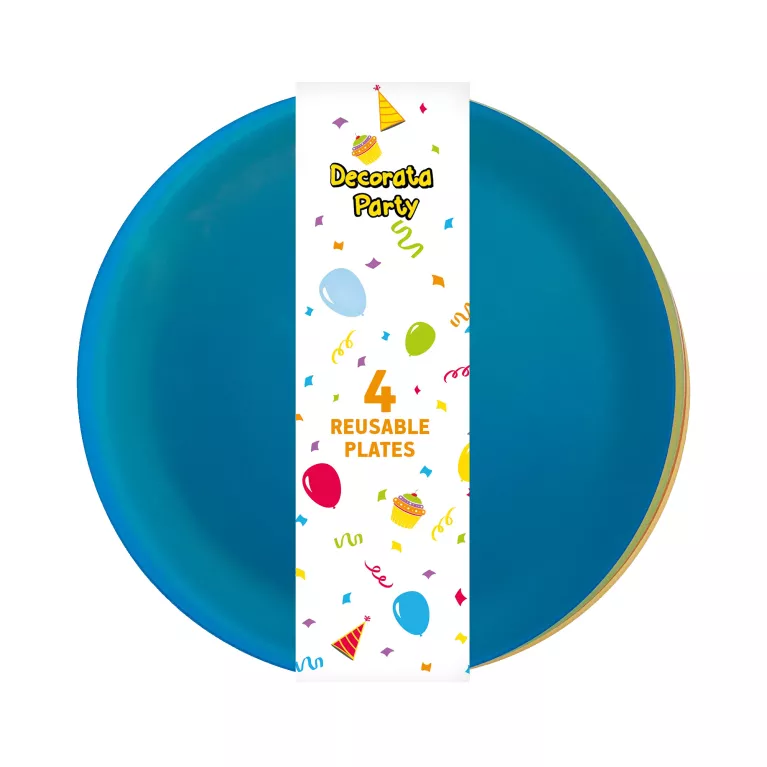 Talíře plastové barevné 4 ks