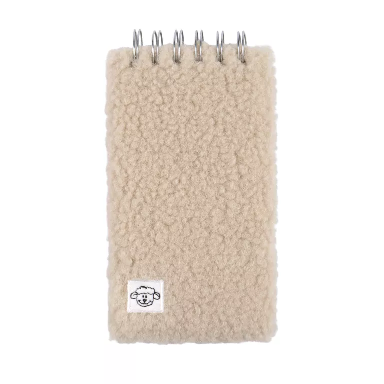 Chlupatý béžový zápisník se spirálou