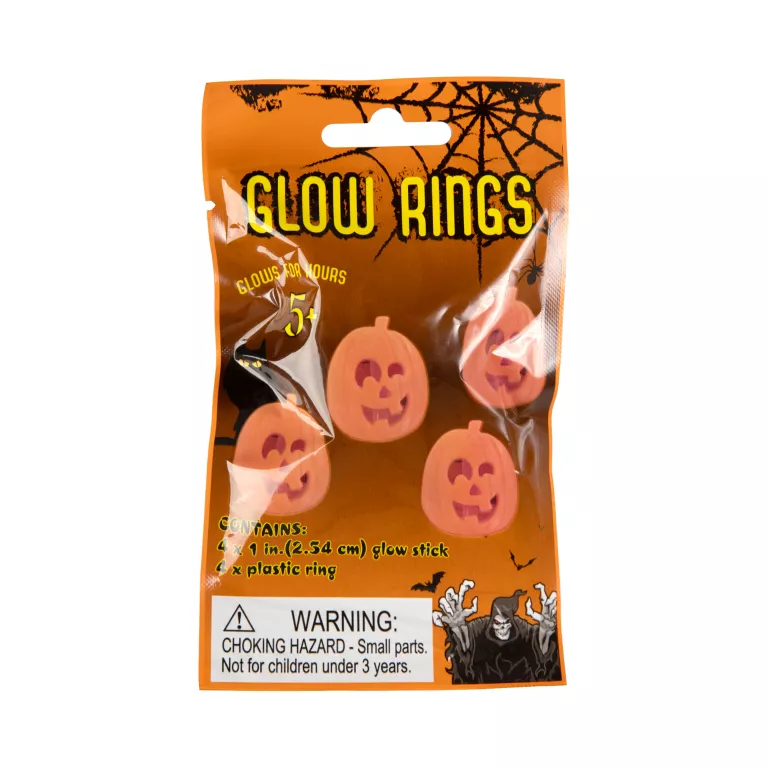 Svítící prstýnky Dýně 4 ks