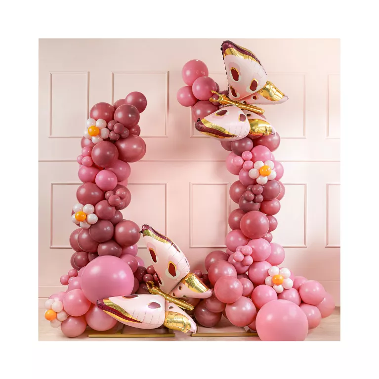 Balónek fóliový Motýl růžový