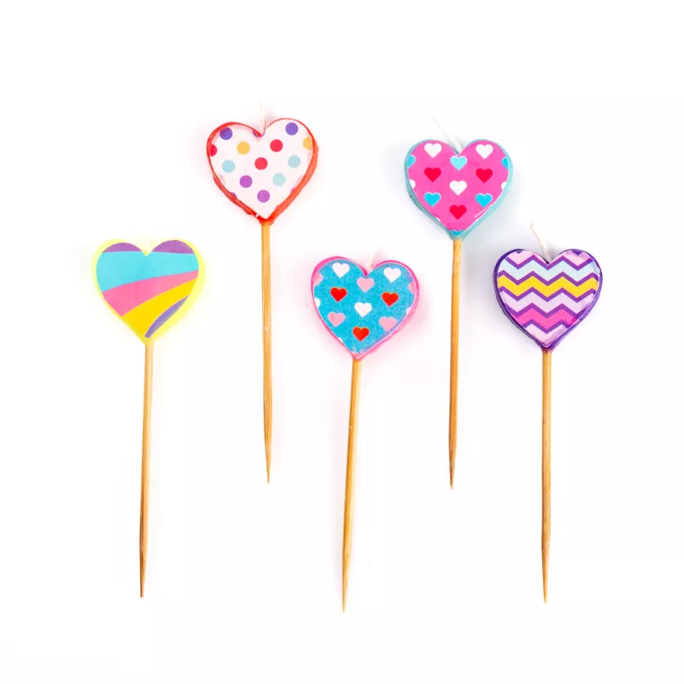 Sada dortových svíček - Srdíčka
