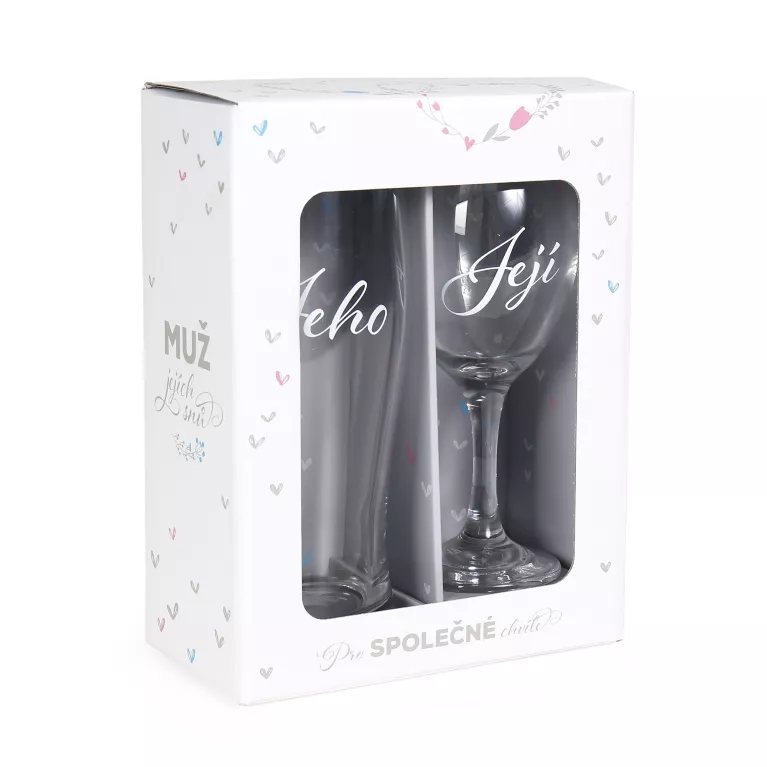 Svatební sada - Sklenička a půllitr