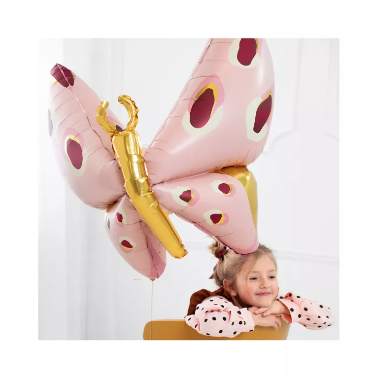 Balónek fóliový Motýl růžový