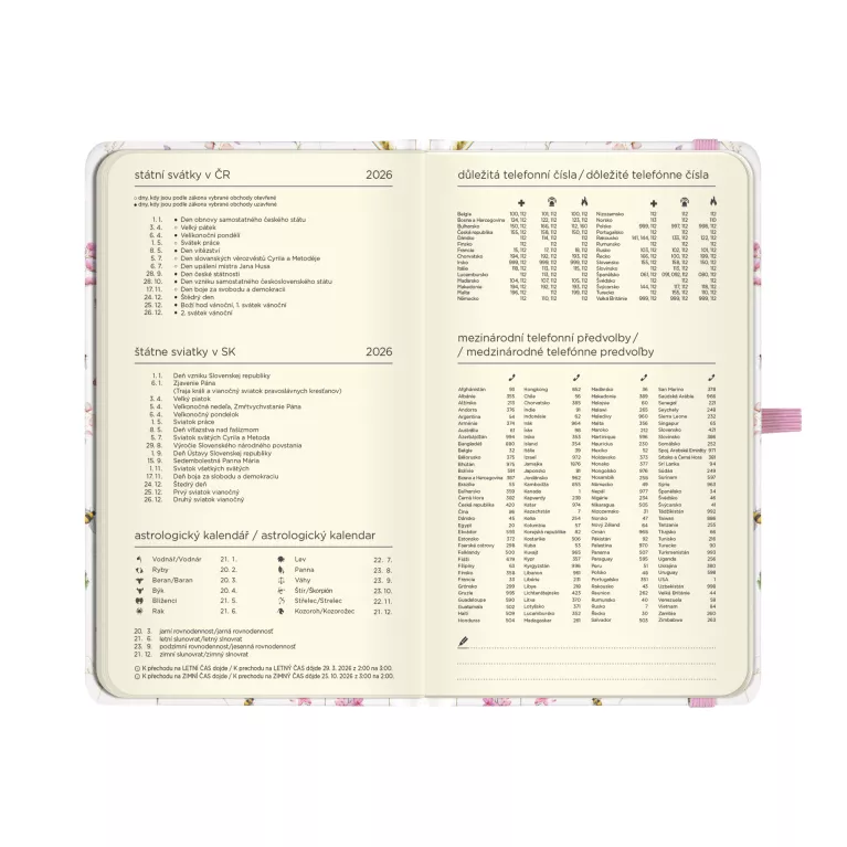 Kapesní diář - Luční květy