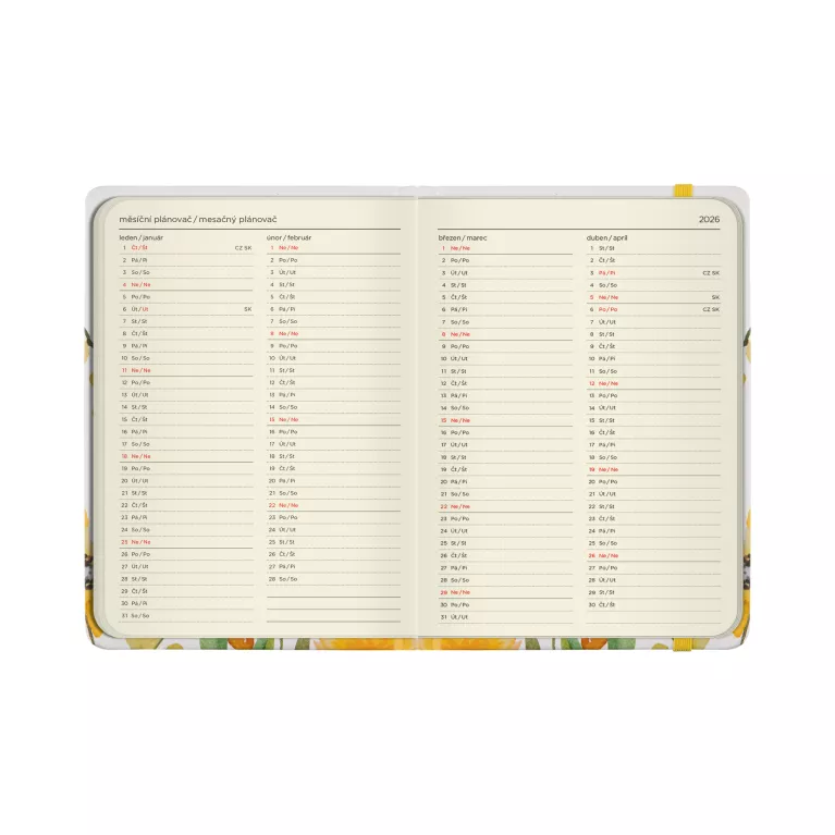 Denní diář - Žluté květiny