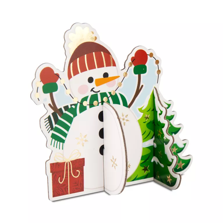 Skládací 3D přání - Sněhulák