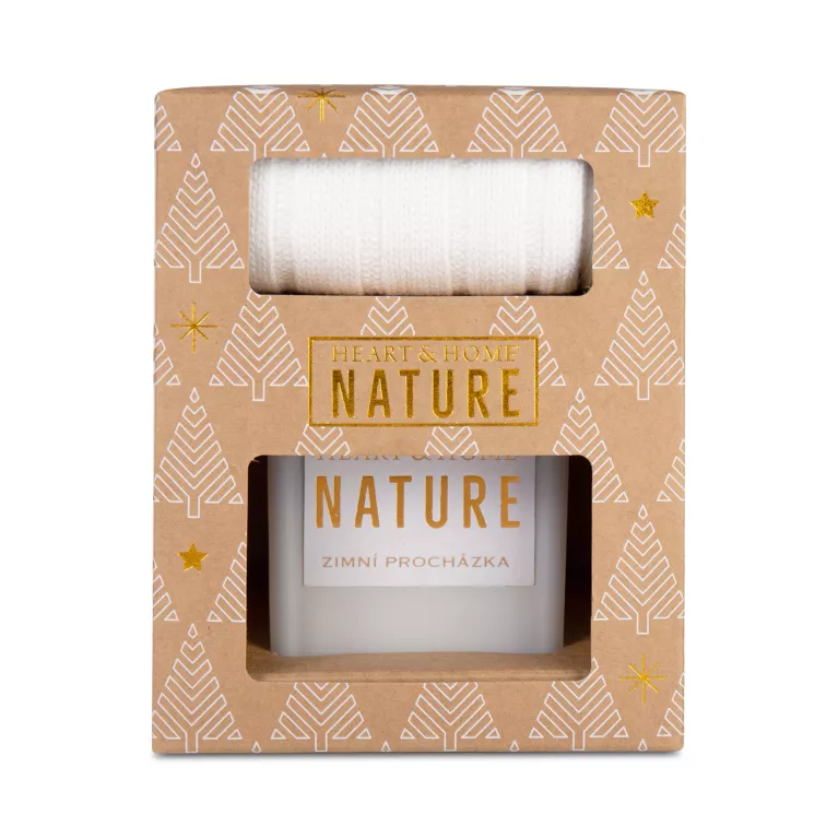 Vánoční sada - Ponožky a svíčka Heart and Home Nature