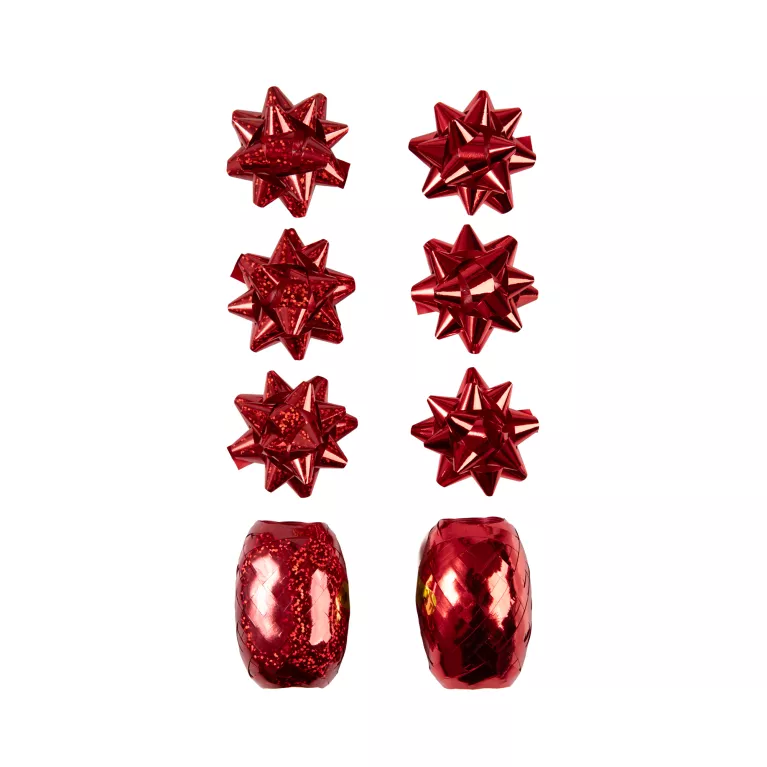 Set kokard a stuh - Červený