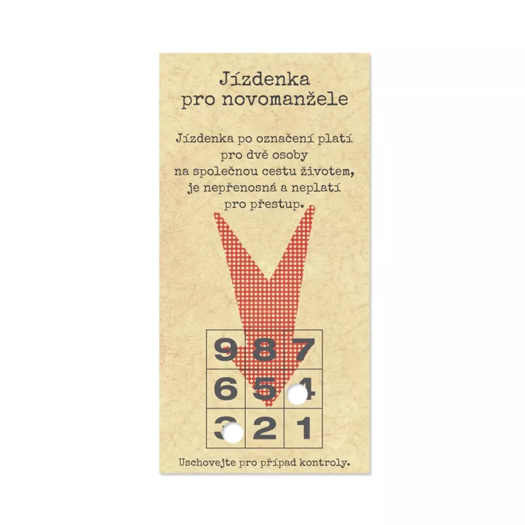 Svatební přání - Jízdenka