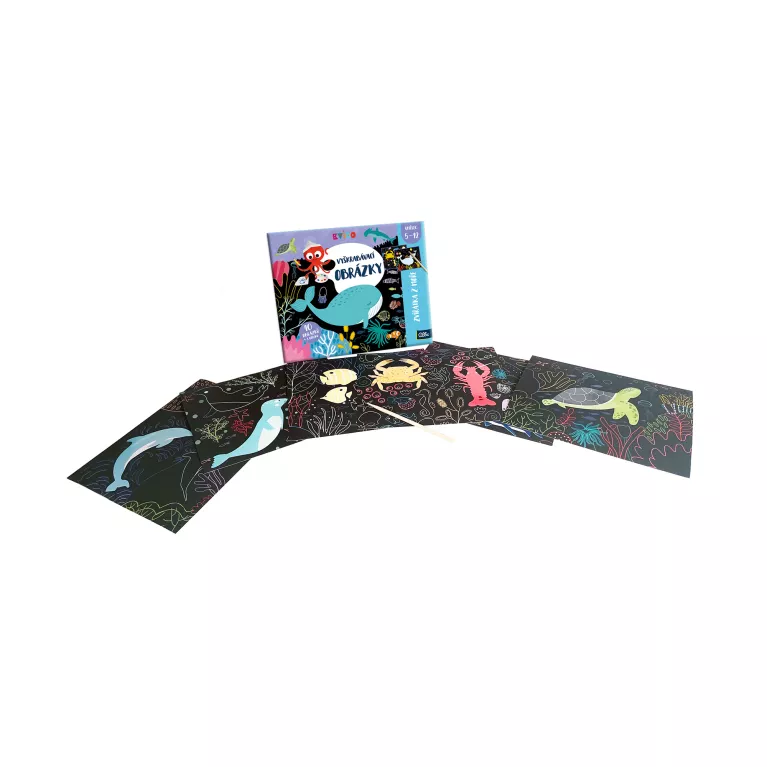 Vyškrabávací obrázky - Zvířátka z moře - Kvído