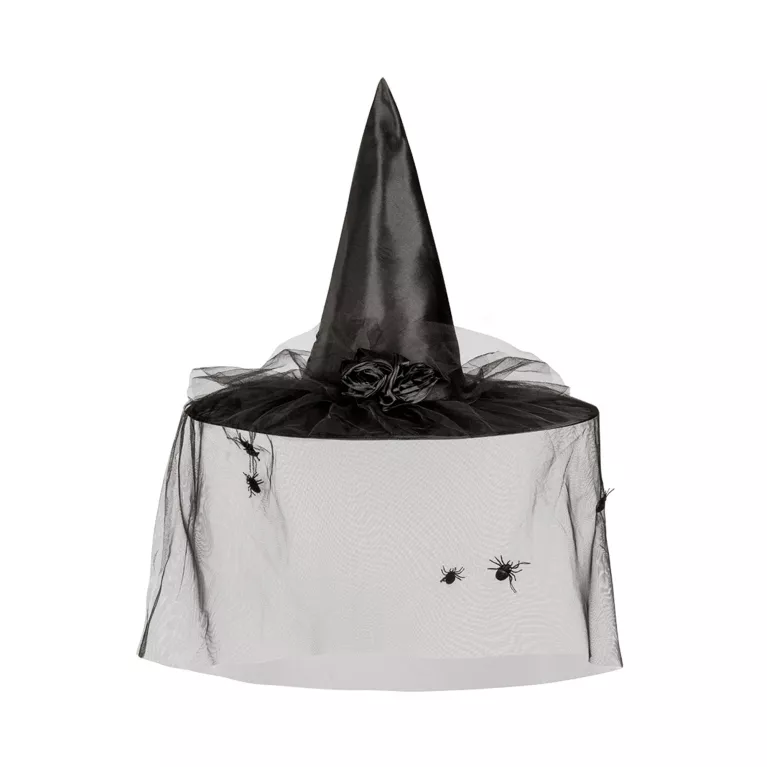 Klobouk Čarodějka černý se závojem