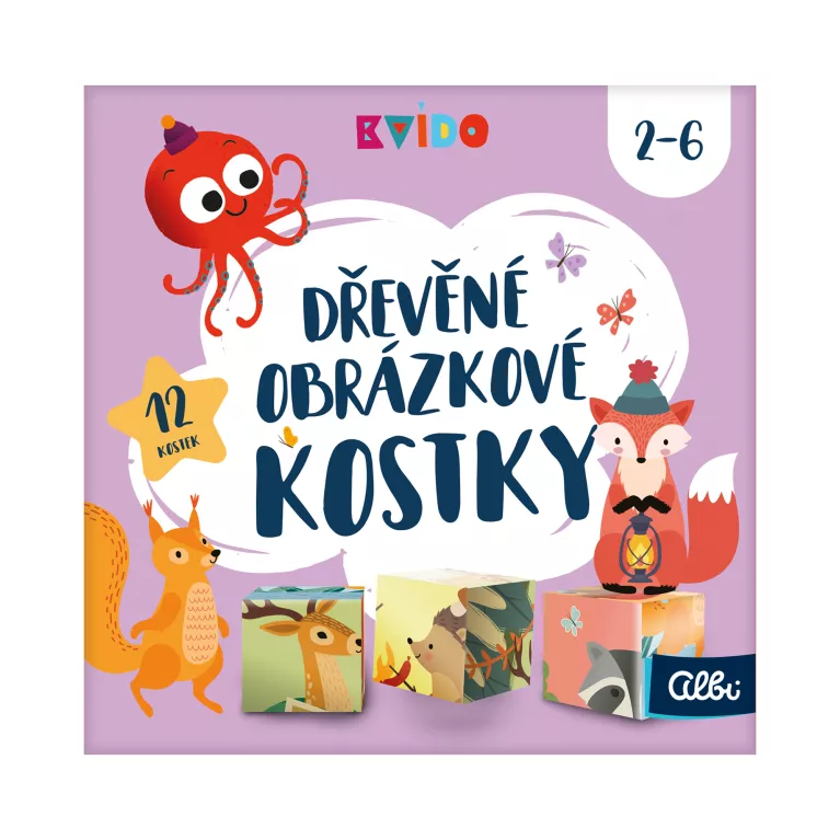 Dřevěné obrázkové kostky - Kvído