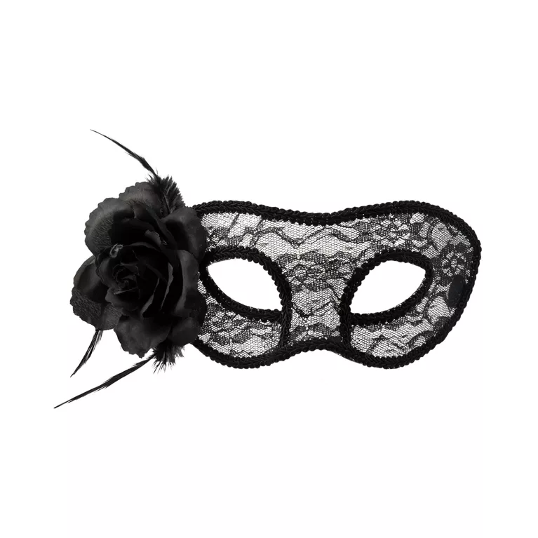 Škraboška černá s květinou