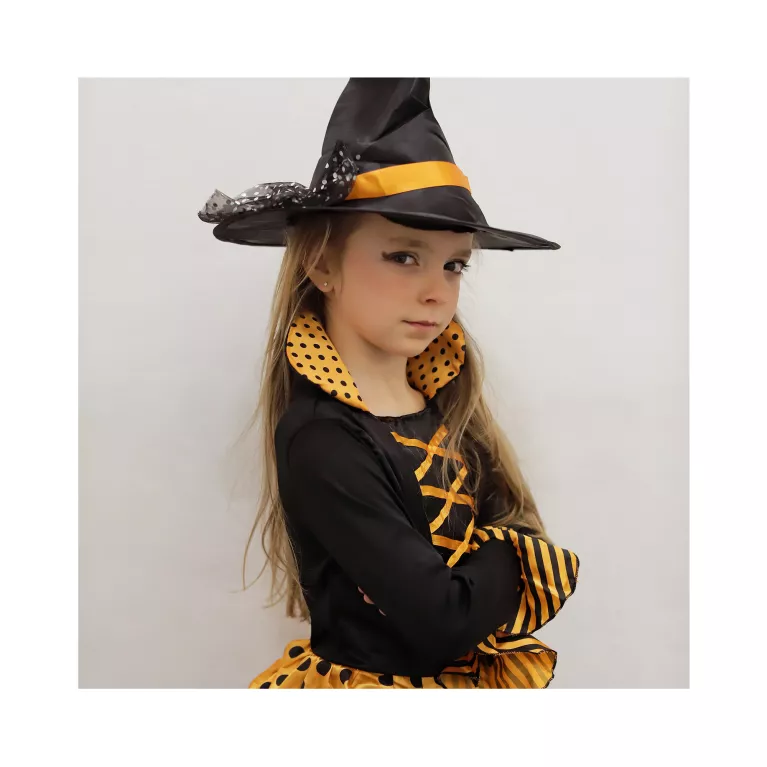 Kostým dětský Čarodějka oranžovo-černá