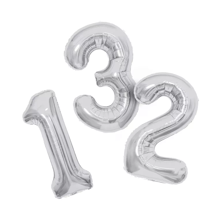 Balónky fóliové 85 cm stříbrná čísla
