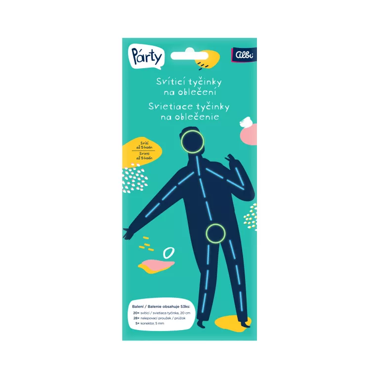 Svítící tyčinky na oblečení pro chlapce