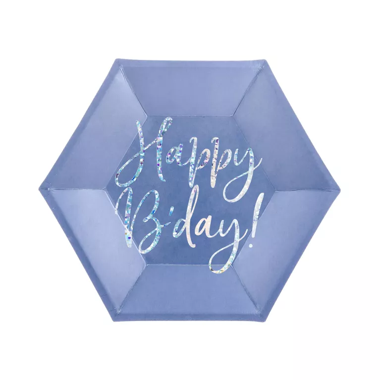 Talíře Happy B'day! tmavě modré 6 ks