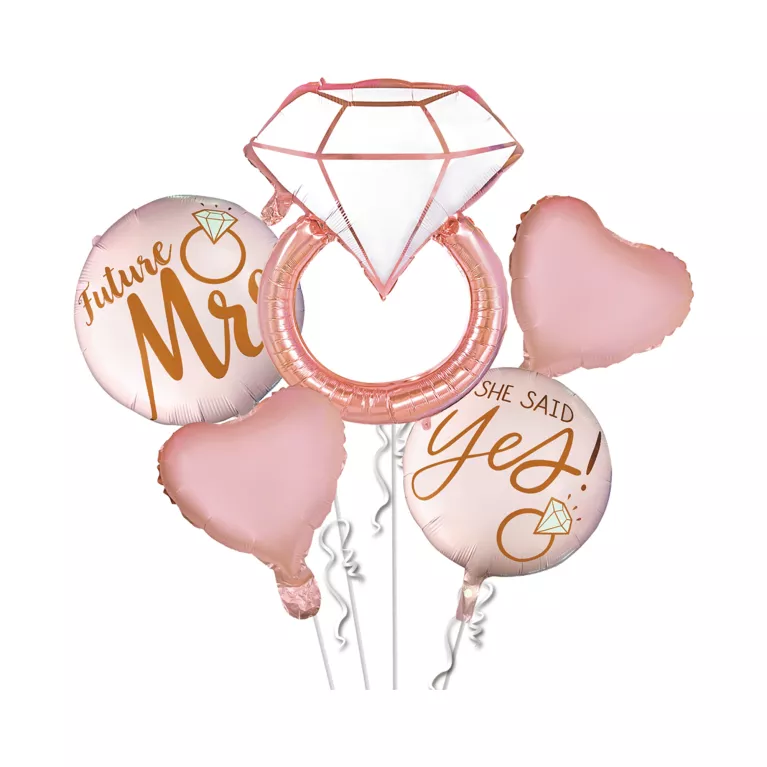 Balónky fóliové Rozlučka se svobodou rose gold 5 ks