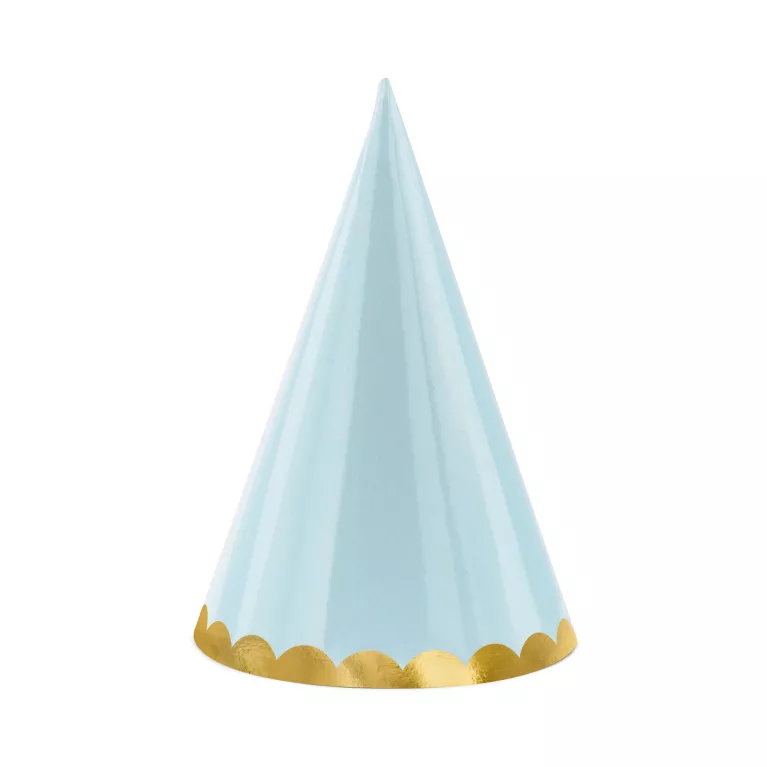 Čepičky pastelové se zlatým okrajem 6 ks