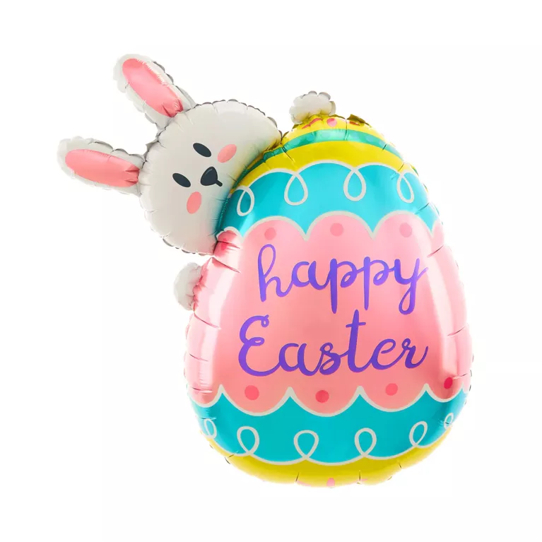 Balónek fóliový Velikonoční zajíček s vajíčkem