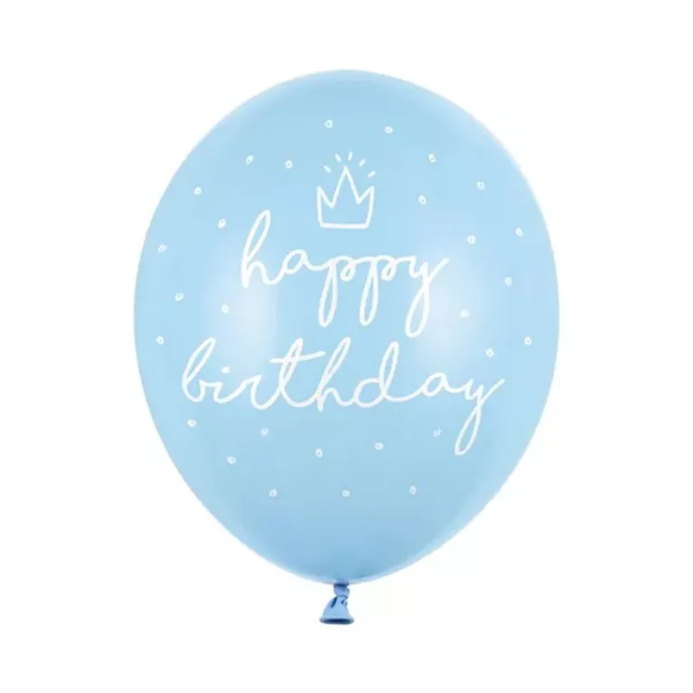 Balónky latexové modré s korunkou 6 ks