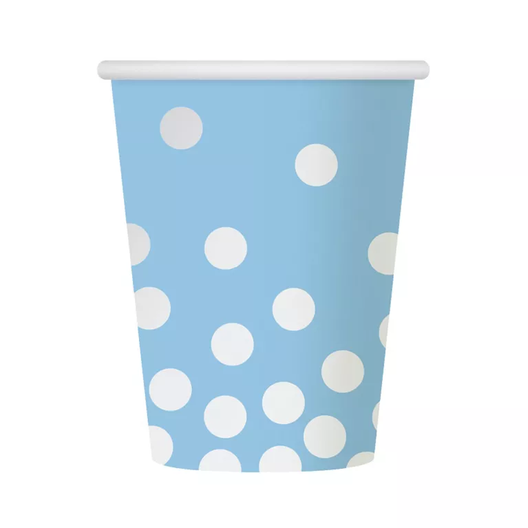 Kelímky modré s puntíky 6 ks