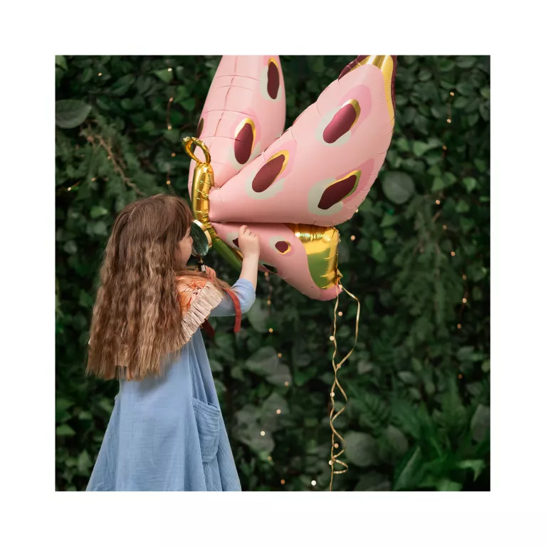 Balónek fóliový Motýl růžový