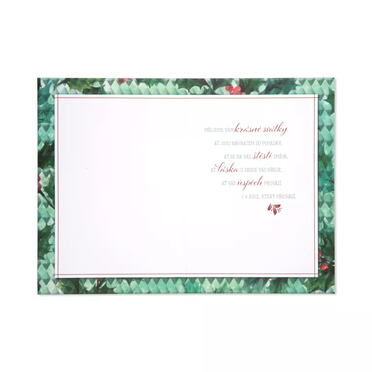 Vánoční přání - Bílý šestiúhelník