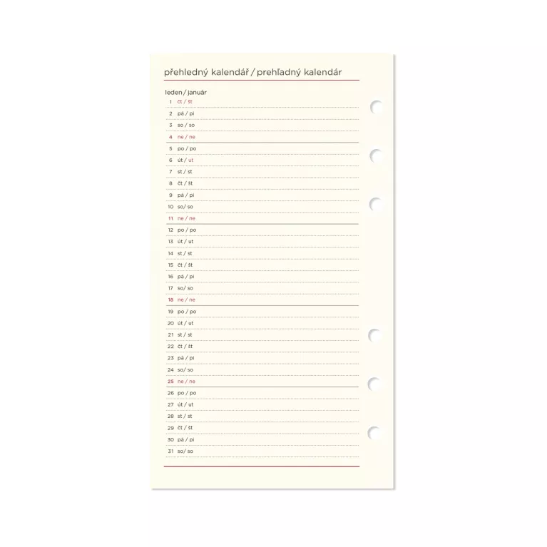 Náplň do plánovacího diáře na rok 2026