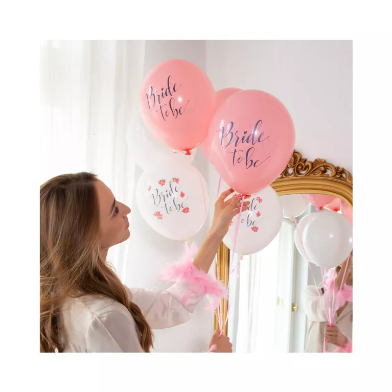 Balónky latexové Bride to be květy 6 ks