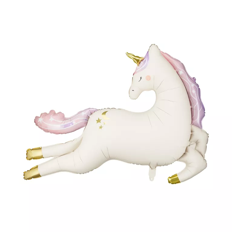 Balónek fóliový Jednorožec krémový