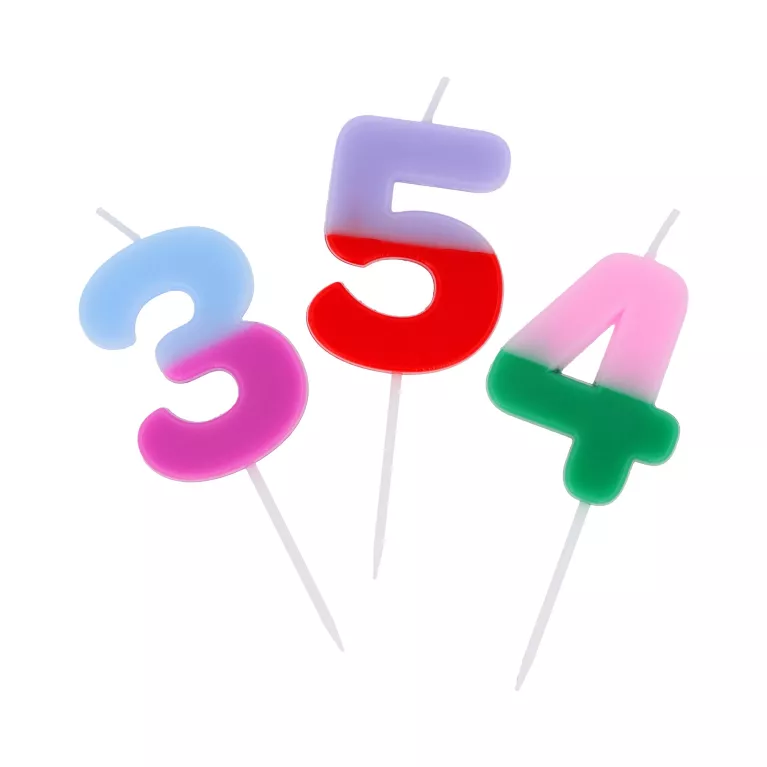 Svíčky dortové dvoubarevná čísla