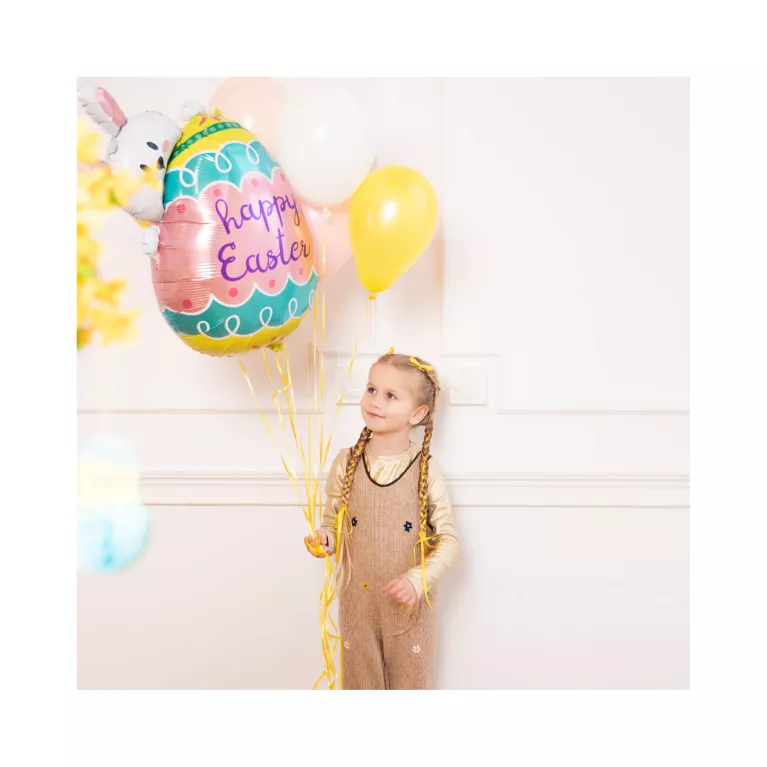 Balónek fóliový Velikonoční zajíček s vajíčkem