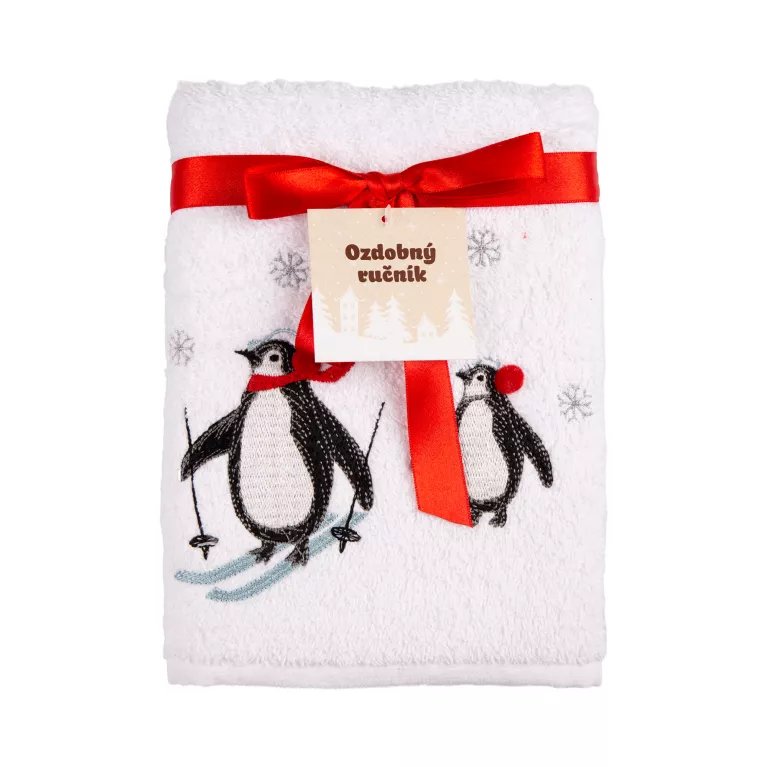 Vánoční ručník - Tučňáci