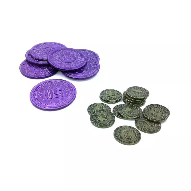 Scythe & Expedice - kovové mince $2 a $50