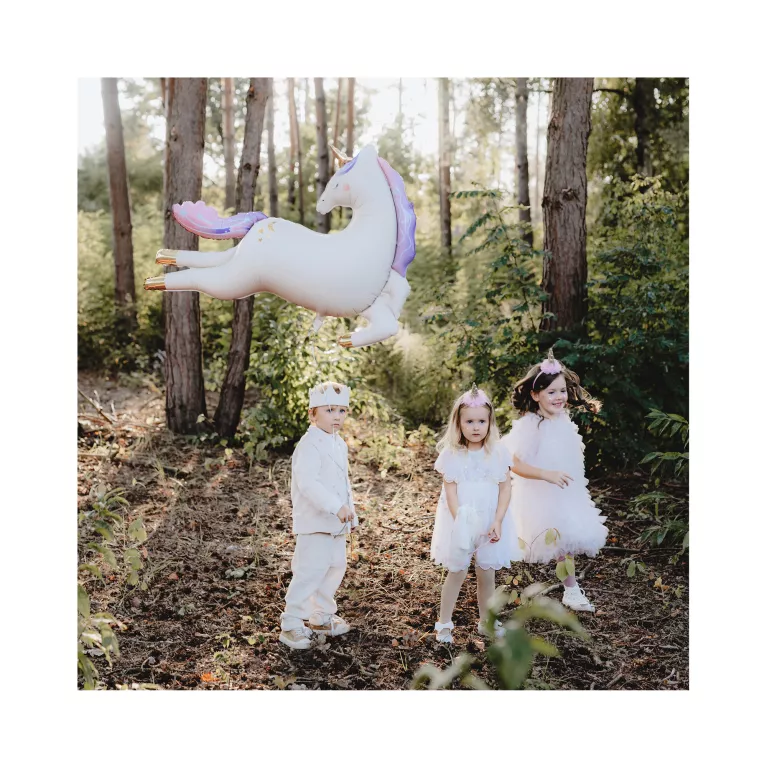 Balónek fóliový Jednorožec krémový